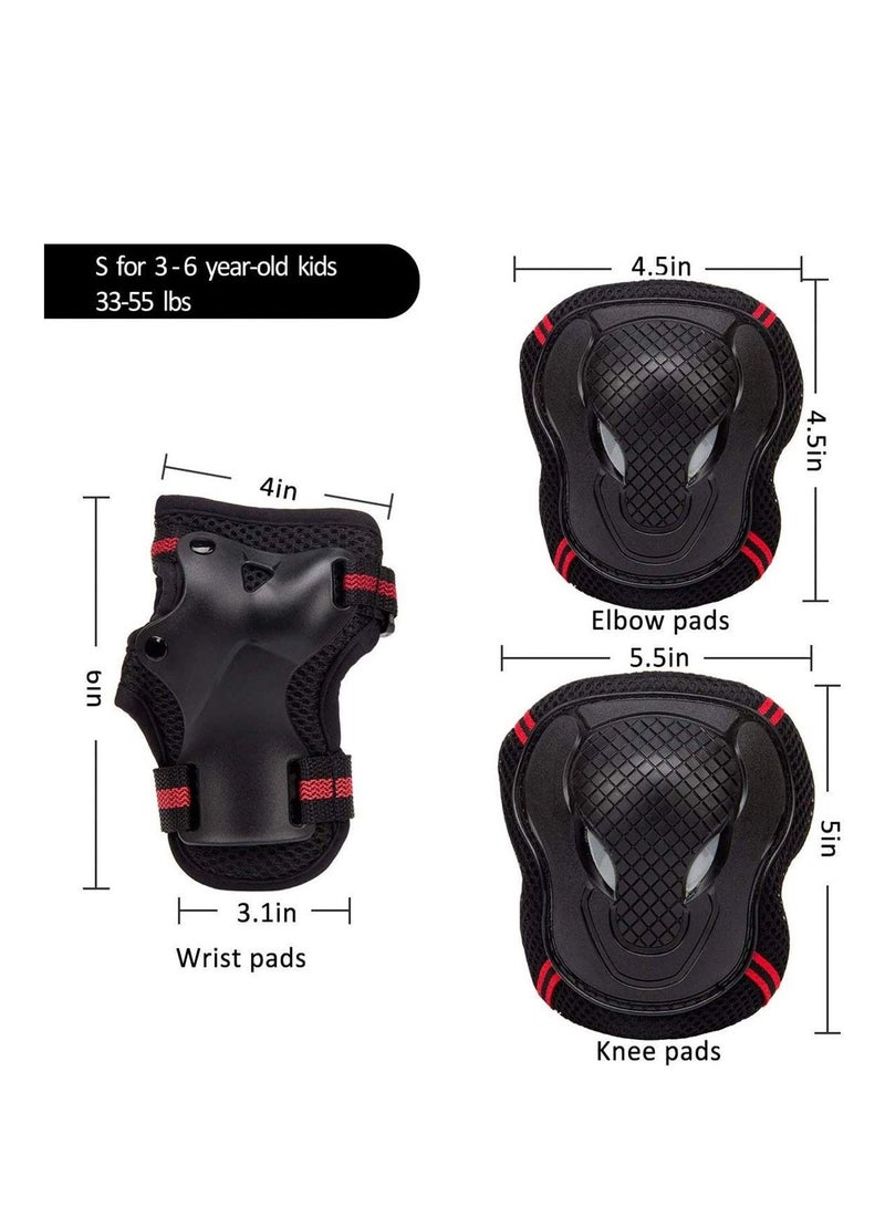 SYOSI 6 Pcs Knee Pads And Elbow Pads For Children, Kids Knee Elbow Wrist Protective Guard Pads, Inline Skating Scooter Rollerblade Cycling Skateboard Protective Gear Set for Boys and Girls - Image 2