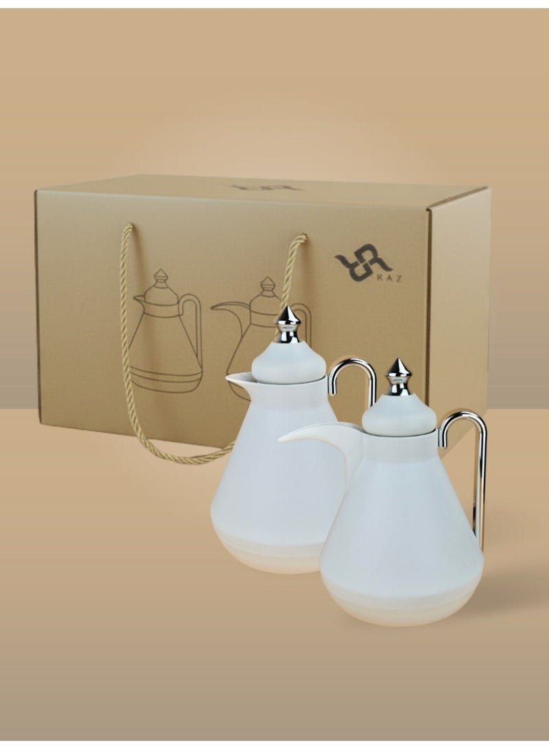 Raz طقم ترمس فاخر للقهوة والشاي العربي | ترمس تقديم معزول حرارياً بجدار مزدوج | طقم فاخر من قطعتين - Image 3