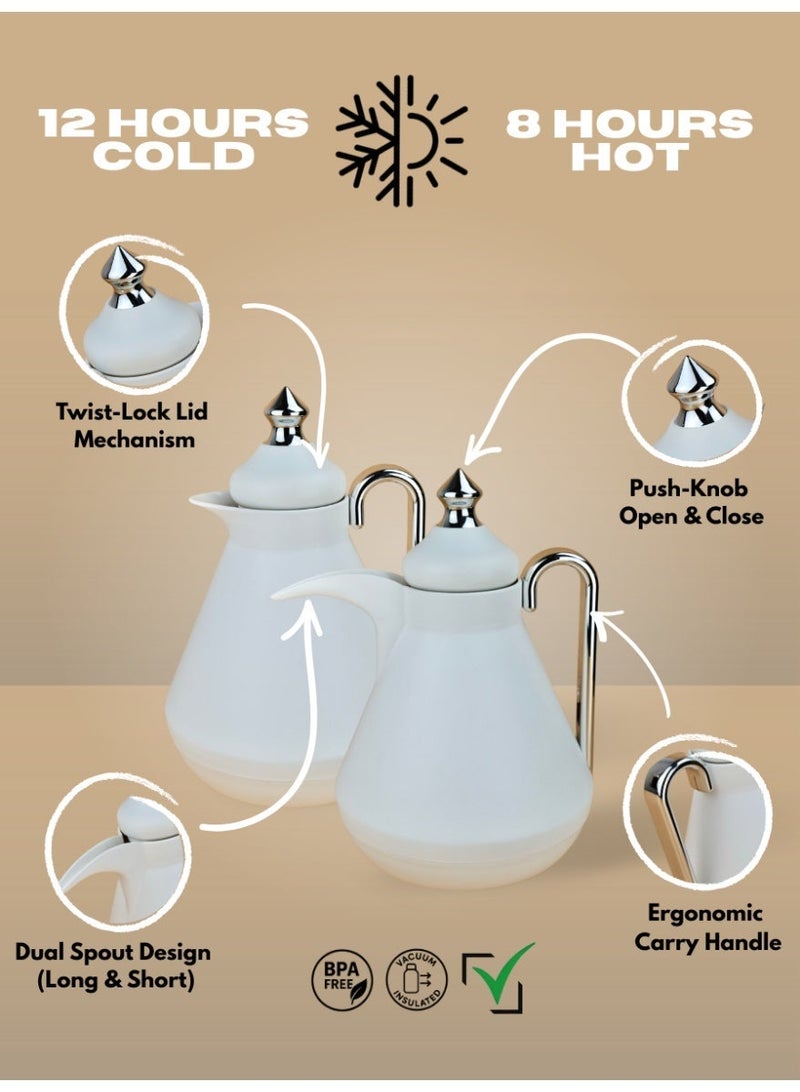 Raz طقم ترمس فاخر للقهوة والشاي العربي | ترمس تقديم معزول حرارياً بجدار مزدوج | طقم فاخر من قطعتين - Image 2