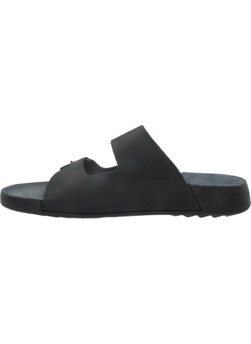 Scooter  Black Leather Men's Daily Anatomical Slippers M7013NS  - Image 3