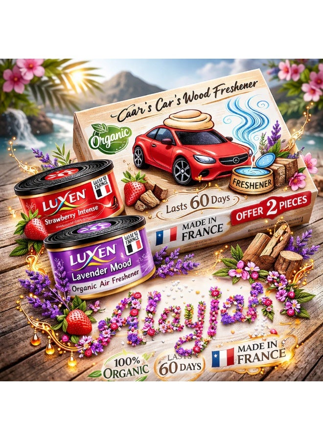 LUXENNO Car Perfume Wood, 2 Piece Set, Assorted Fragrance, Long Lasting Up to 60 Days, Round Metal Bottle Freshnes - Image 2