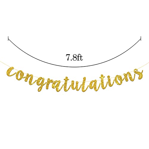 Festiko®Gold Glitter Congratulations Banner for Wedding, Anniversary, Graduation, Congrats Master Bunting, Retirement Party Decorations Supplies - Image 2