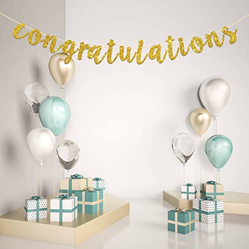 Festiko®Gold Glitter Congratulations Banner for Wedding, Anniversary, Graduation, Congrats Master Bunting, Retirement Party Decorations Supplies - Image 4