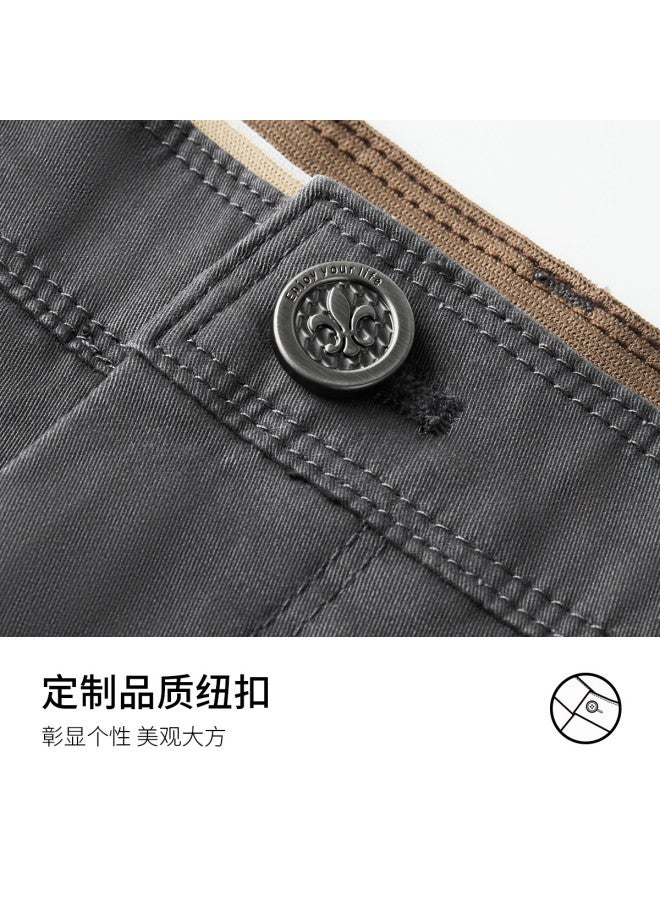 Fomoce Summer Casual Fashion Versatile Solid Color Thin Breathable Business Casual Pants Trousers - Image 4