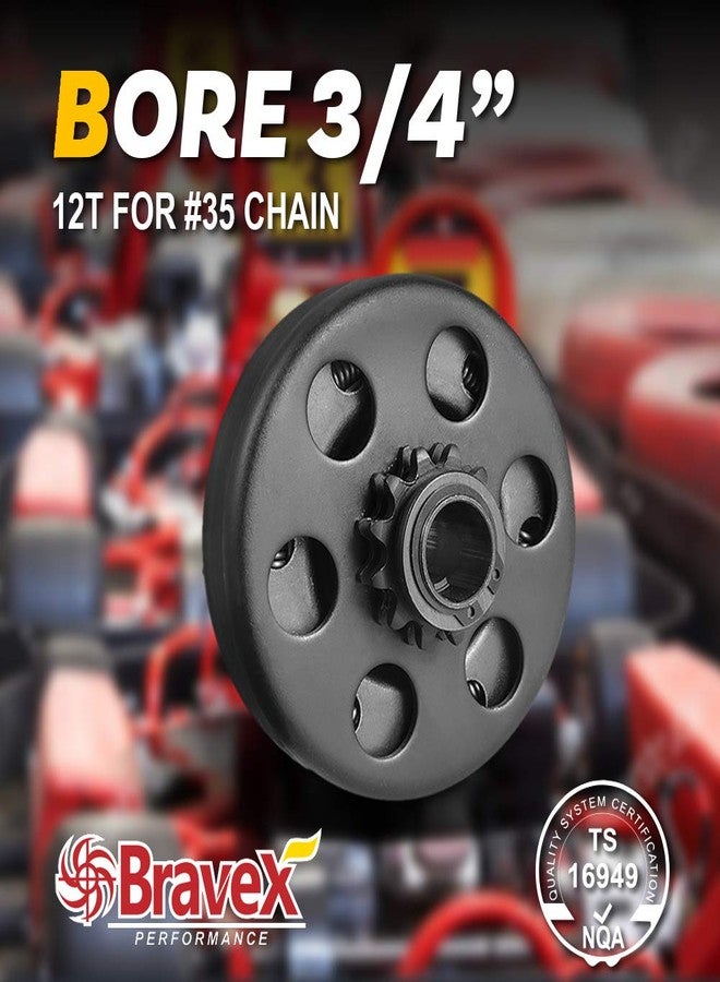 Bravex Centrifugal Clutch 12T 3/4" BORE Chain #35 for Predator Honda GX160 GX200, Go Kart Fun Kart Mini Bike 12 Tooth - Image 2