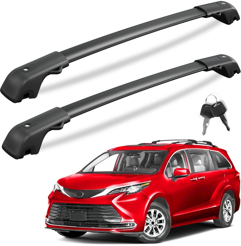 KINGGERI 300Lbs Lockable Roof Rack Cross Bars Compatible with Toyota Sienna 2021 2022 2023 2024 2025 2026 AntiTheft Aluminum Roof Rails Crossbars Rooftop Cargo Basket Carrier Bag Luggage Rails - Image 3