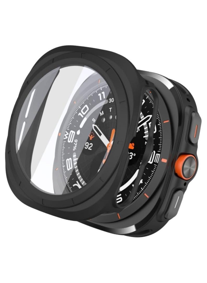 غطاء حماية كامل 360 درجة متوافق مع ساعة سامسونج جالكسي واتش 7 الترا مقاس 47 ملم، للرجال والنساء، إطار حماية ممتص للصدمات (أسود) - Image 1