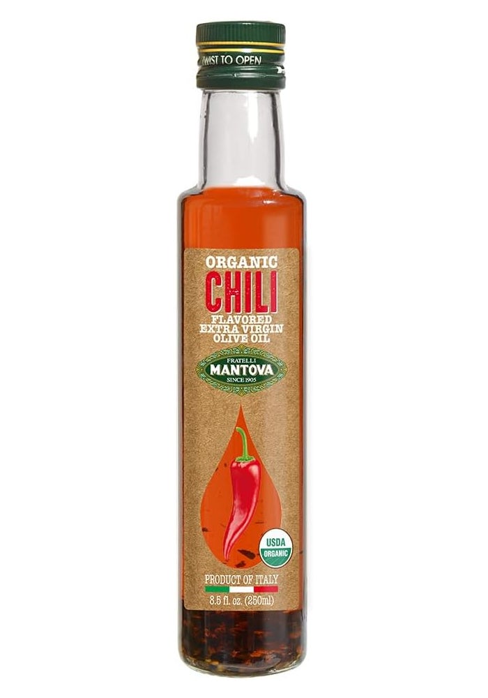 Mantova Organic Chili Flavored Extra Virgin Olive Oil, 8.5 Fl Oz - USDA Organic - Image 4