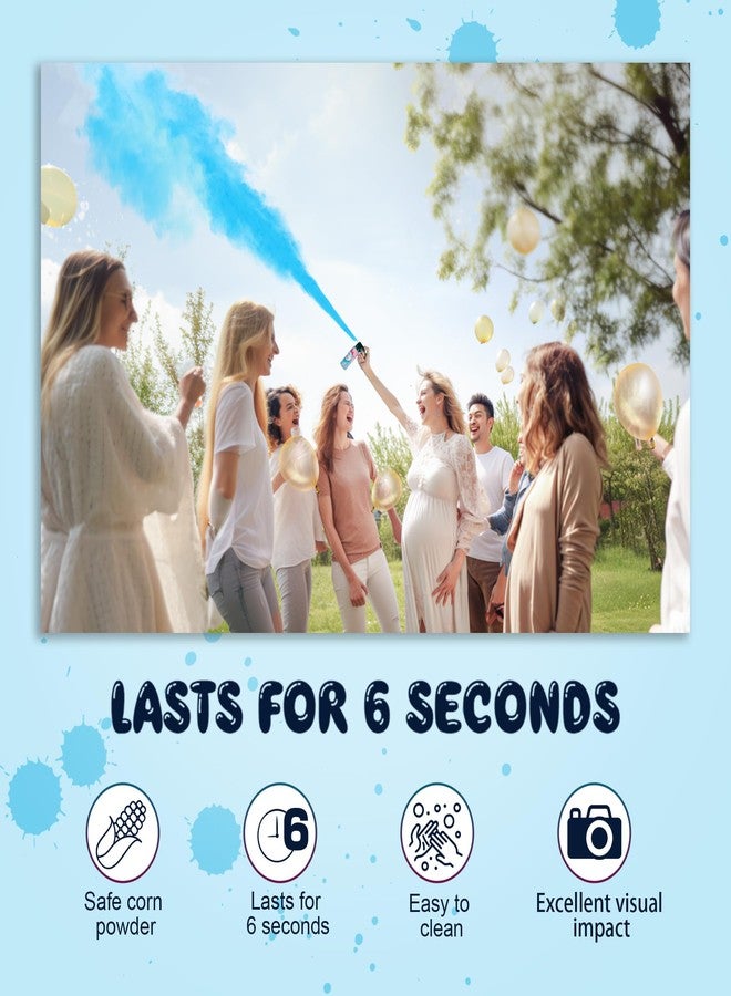POPUPARTY 2 Pack Blue Gender Reveal Fire Extinguishers with 4 Pack Blue Confetti Cannons for Baby Boy Gender Reveal Party - Image 4