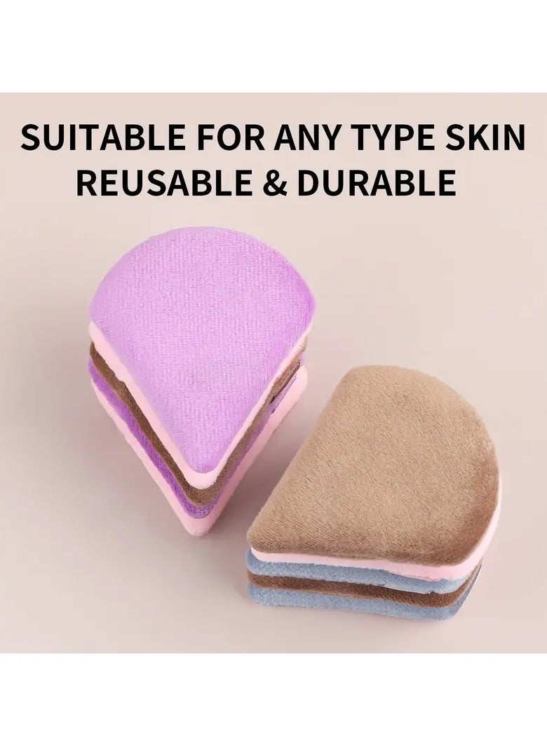 LANGMANNI 10-Pack Pure Cotton Triangle Makeup Sponges, Unscented Dual-Layer Beauty Blenders for Liquid Foundation, Loose Powder, and Eye Shadow - Suitable for Normal Skin Types - Image 2