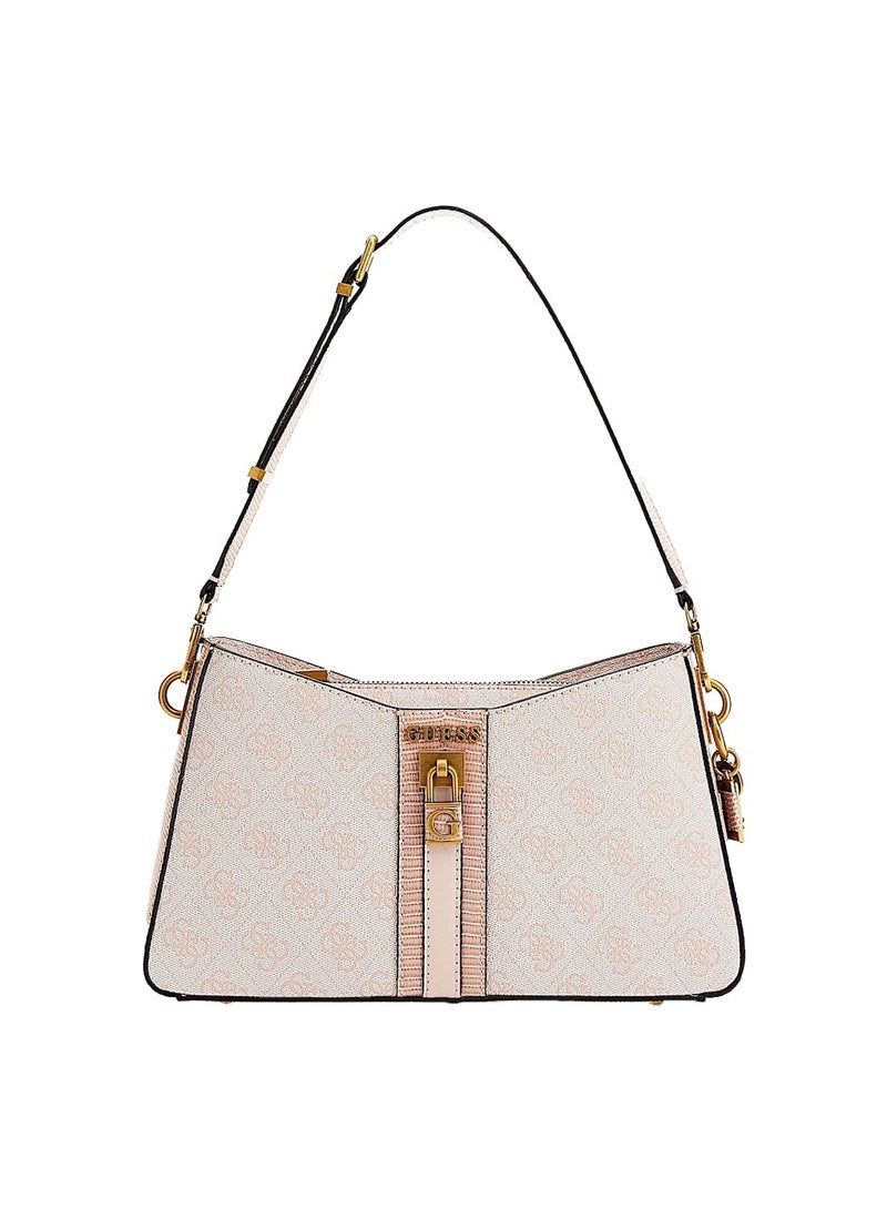GUESS GUESS GINEVRA NUDE SHOULDER BAG - Image 1