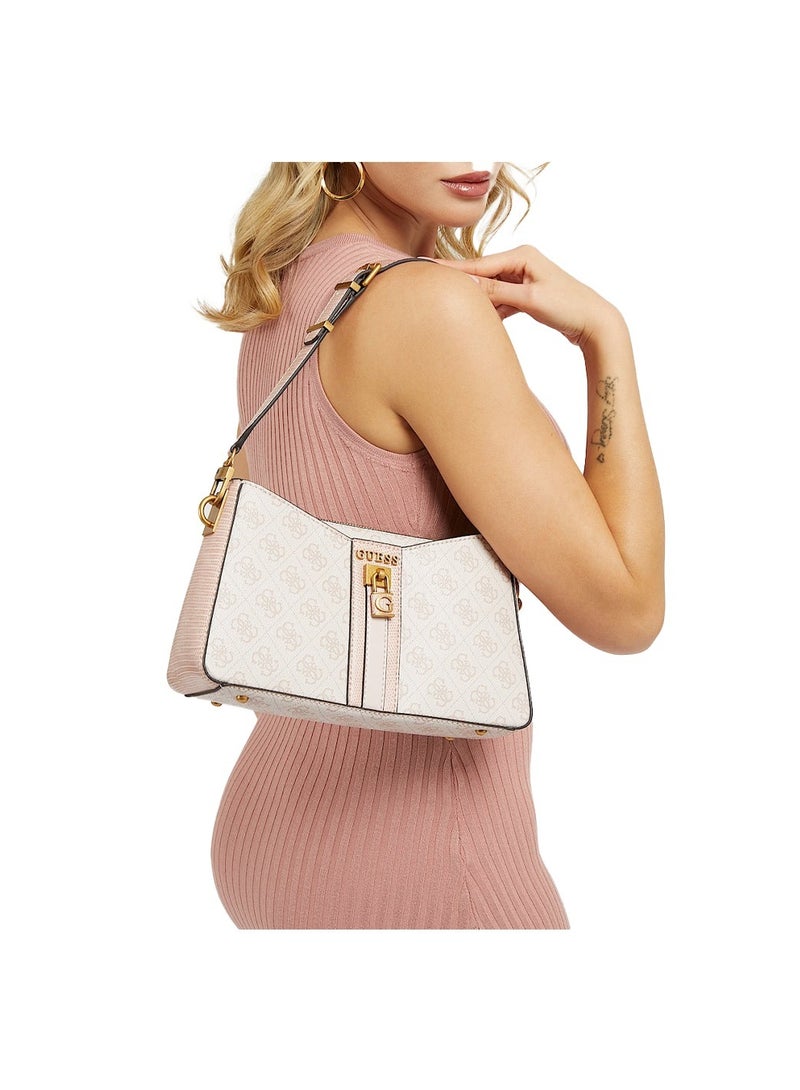 GUESS GUESS GINEVRA NUDE SHOULDER BAG - Image 4
