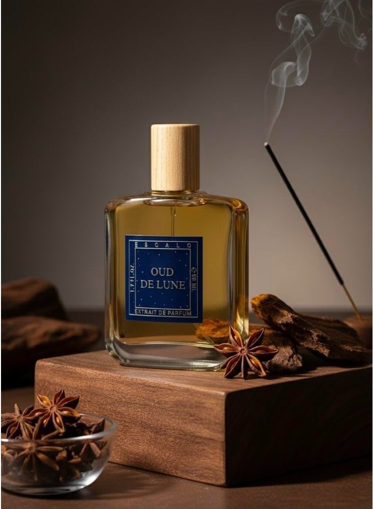 ESCALO عطر إيسكالو عود دي لوني، 50 مل مستخلص عطر، عطر عود فاخر مع الكراميل، الفانيليا والجلد - غني، (50 مل، عود دي لوني) - Image 2