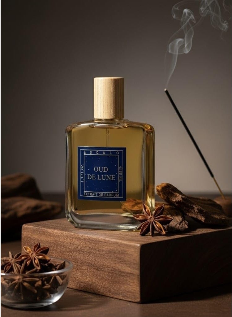 ESCALO عطر إيسكالو عود دي لوني، 50 مل مستخلص عطر، عطر عود فاخر مع الكراميل، الفانيليا والجلد - غني، (50 مل، عود دي لوني) - Image 3