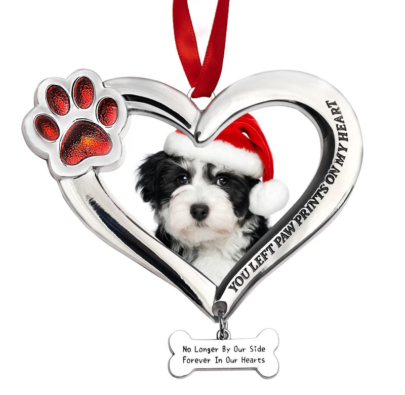Personalized Pet Memorial Photo Ornament Dog Cat Picture Ornament for Christmas Tree Pet Loss Sympathy Gift