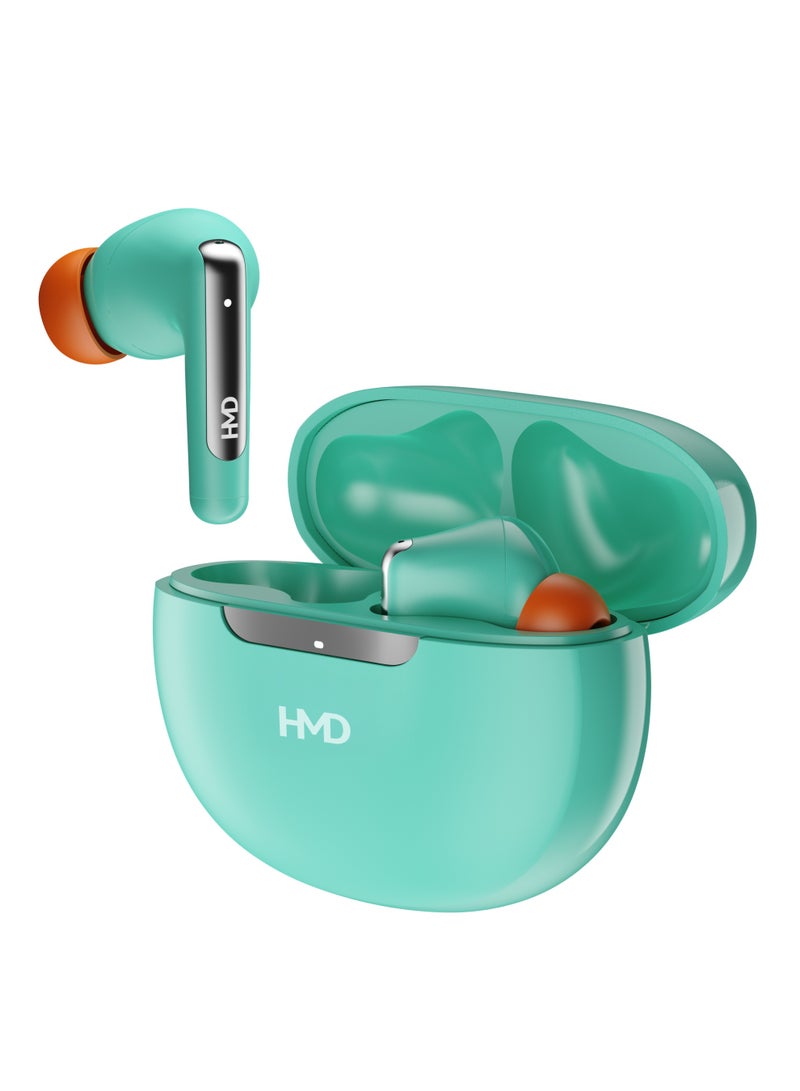 HMD DUB P60 True Wireless Earbuds, 10mm Drivers, Active Noise Cancellation, 4 Mic ENC for Clear Calls, 30 Hours Playtime, Low Latency Mode, IPX4, Instant Open and Pair, Fast Charging Green - Image 4