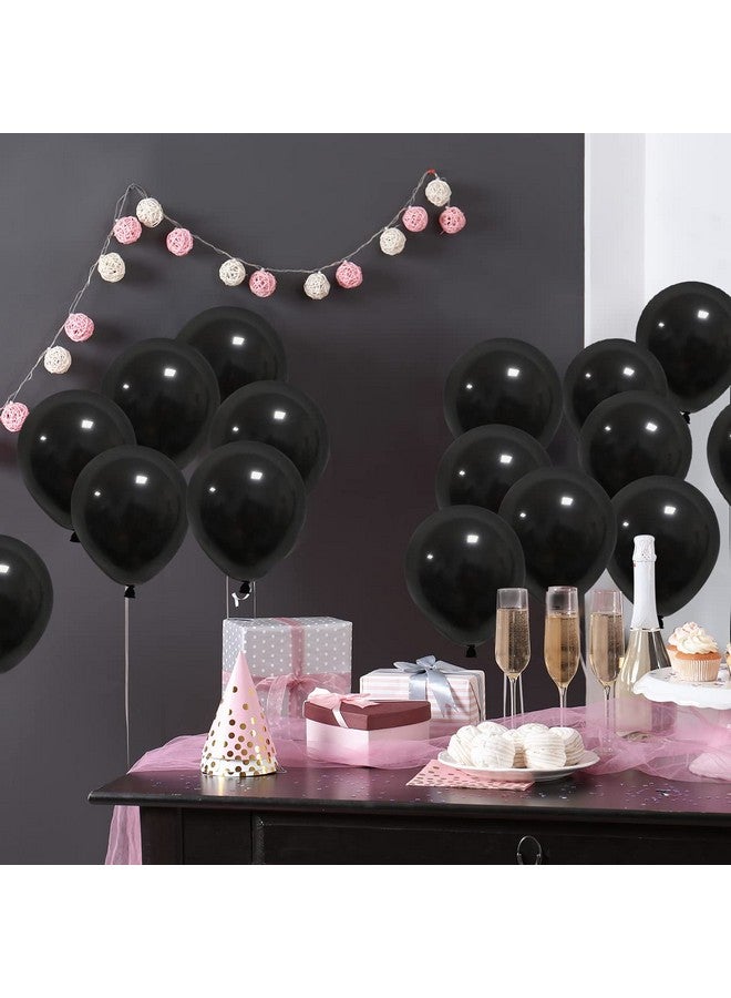 RUBFAC 120pcs 5 Inch Black Latex Balloons Party Balloons for Birthday Supplies and Backdrop Decorations - Image 5