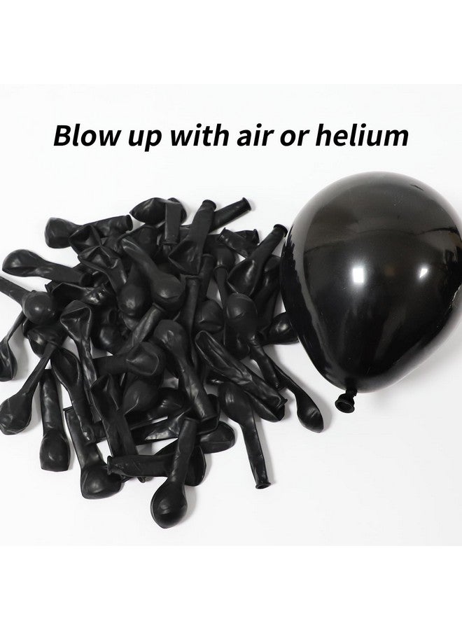 RUBFAC 120pcs 5 Inch Black Latex Balloons Party Balloons for Birthday Supplies and Backdrop Decorations - Image 4