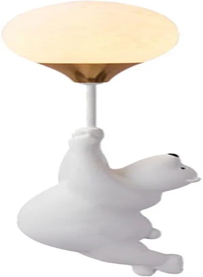 Glowave Cute Cartoon White Bear Light Milky White Globe Bedside Wall Lamp Lighting Fixture for Kids' Room - Warm White (Bulb Included) (Center) - Image 5