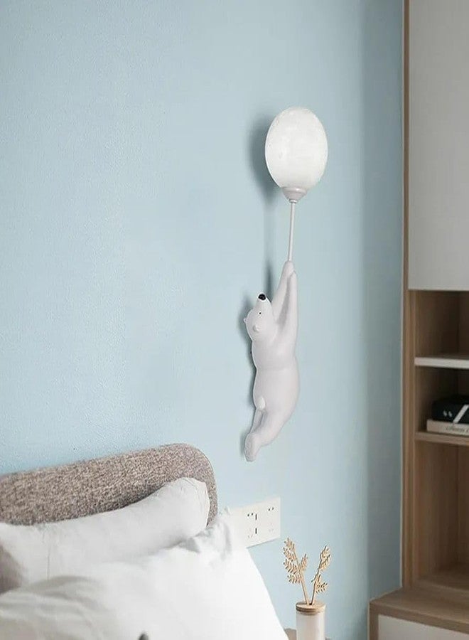 Glowave Cute Cartoon White Bear Light Milky White Globe Bedside Wall Lamp Lighting Fixture for Kids' Room - Warm White (Bulb Included) (Center) - Image 4