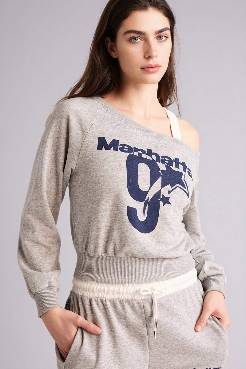 DeFacto Printed Long Sleeve Sweatshirt - Image 3