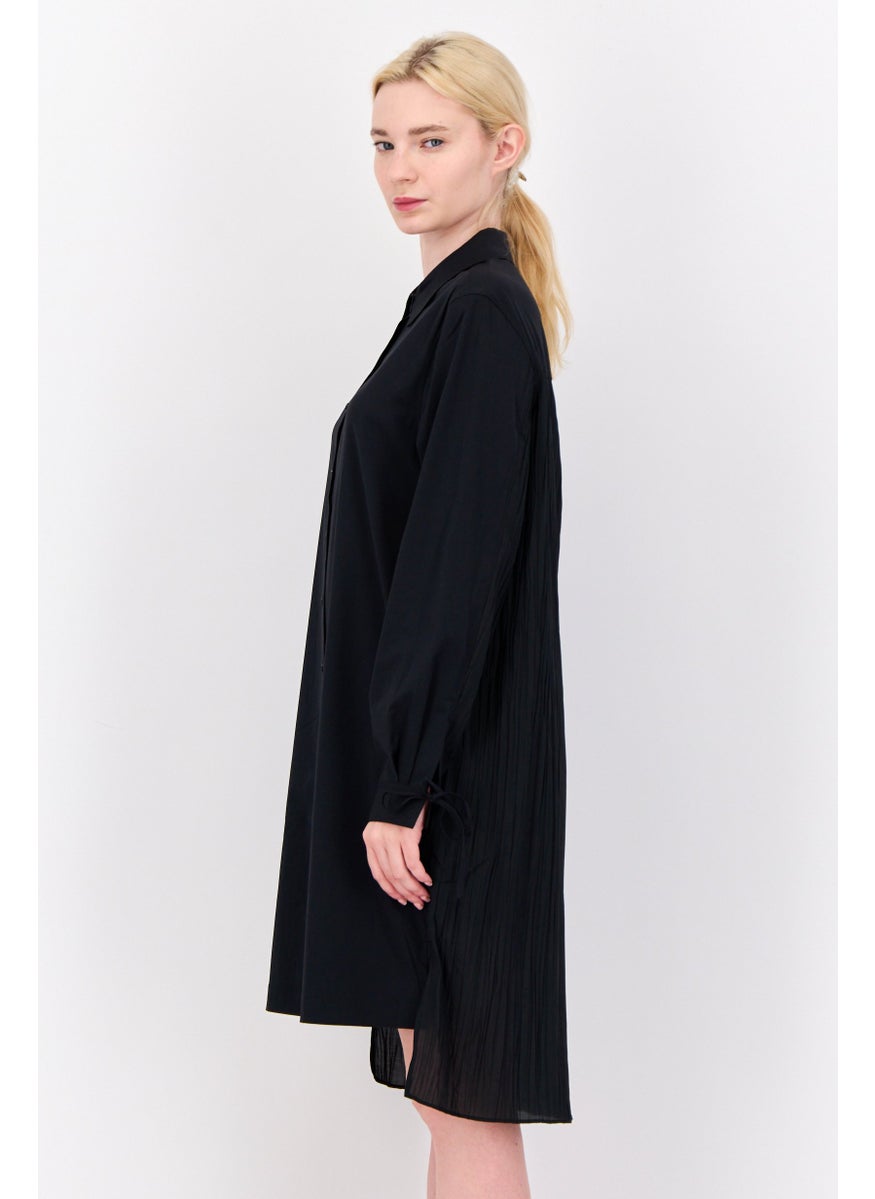 ESPRIT - Women Plain Shirt Dress, Black - Image 1