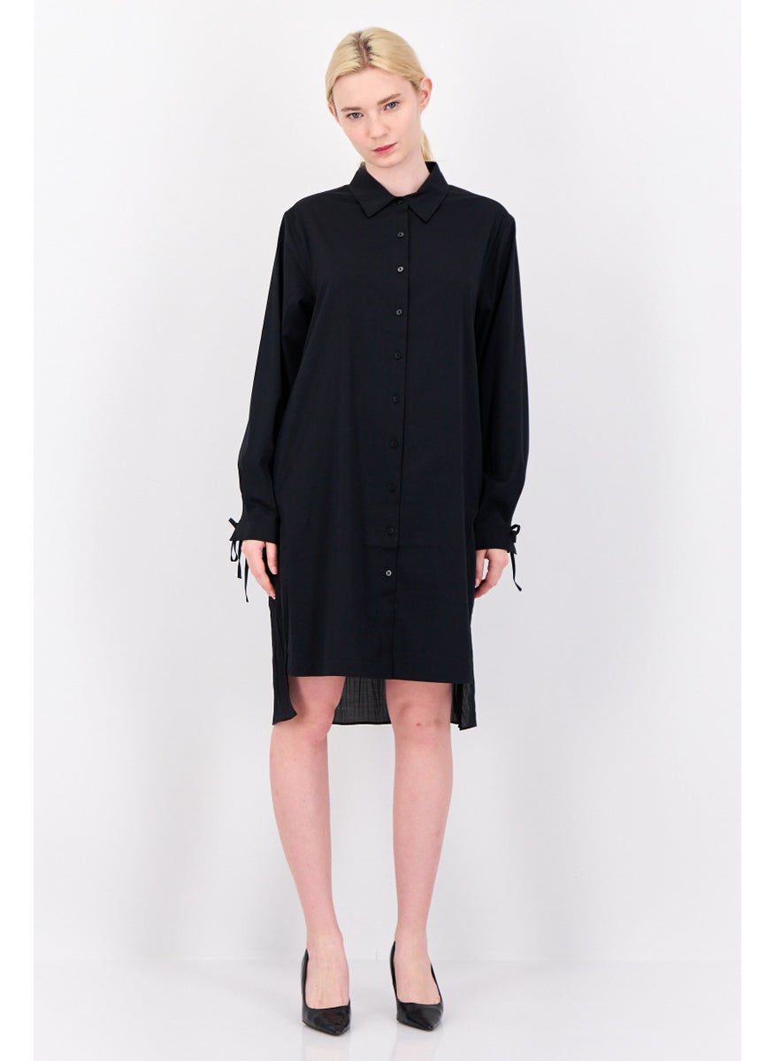 ESPRIT - Women Plain Shirt Dress, Black - Image 1
