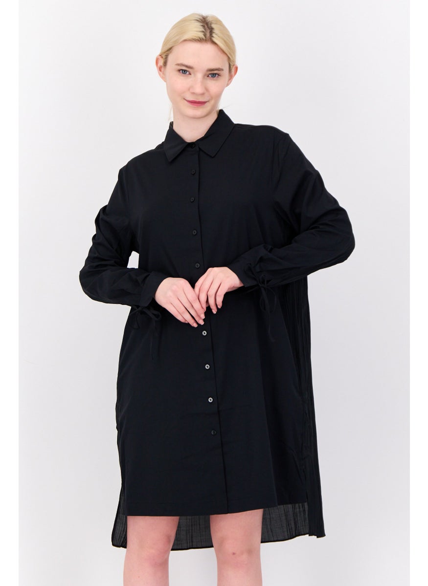 ESPRIT - Women Plain Shirt Dress, Black - Image 1