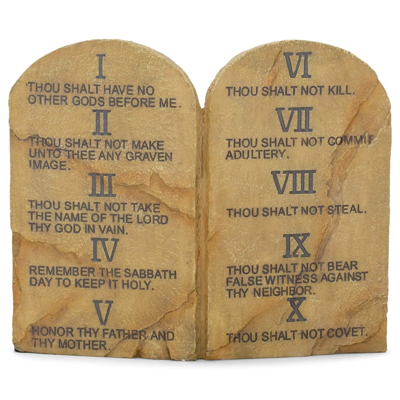Dicksons Ten Commandments Resin Stone 11 x 9 Wall or Tabletop Plaque - Image 1