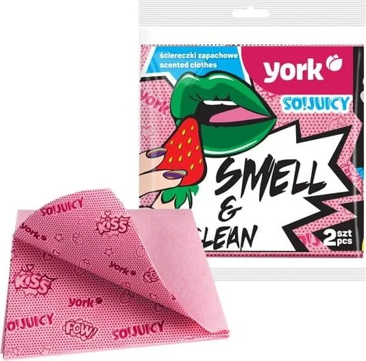 مينيهوم York So!juıcy Strawberry Scented Cleaning Cloth 2 Pieces 35 x 35 cm