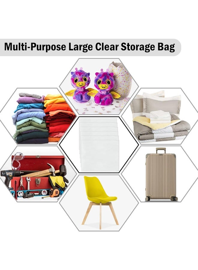 DUNISO 10 Packs Transparent Giant Storage Bags, Dust and Moisture Proof, Extra Large Plastic Moving Bags, Suitable for Packing Luggage, Clothing, Suitcases, Furniture, Chairs, Blankets, Large Plush Toys (36in*50in) - Image 4