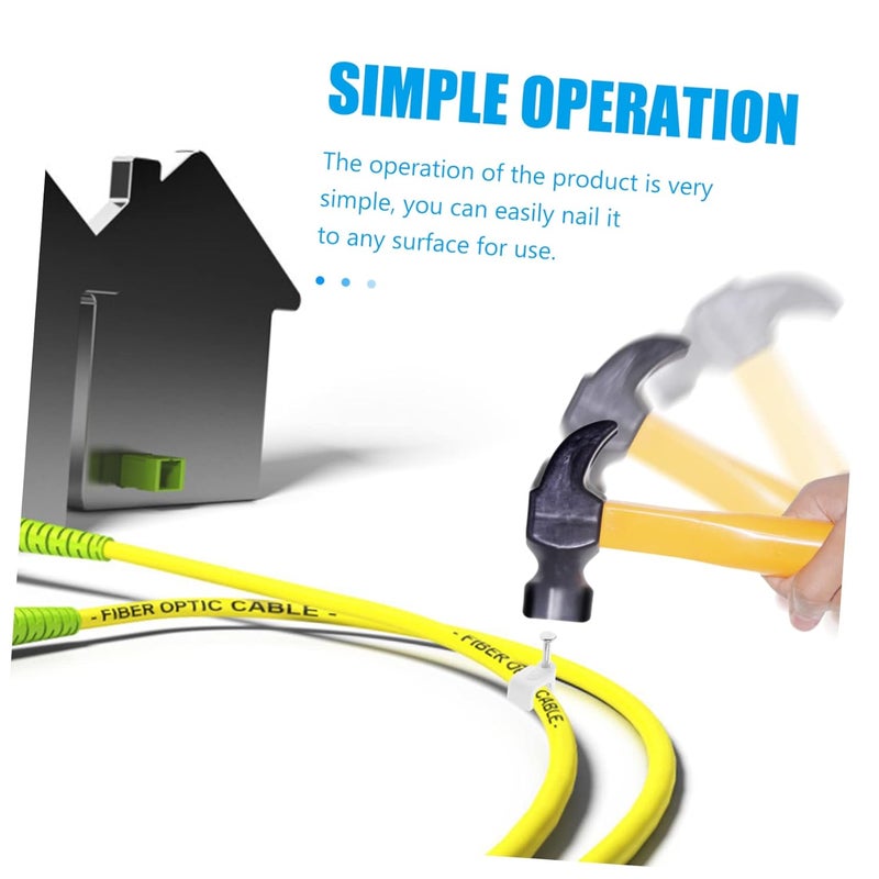 Tehaux 500pcs White Cable Clips Wall Wire Staple Holder For Ethernet TV USB Power Cords - Image 4