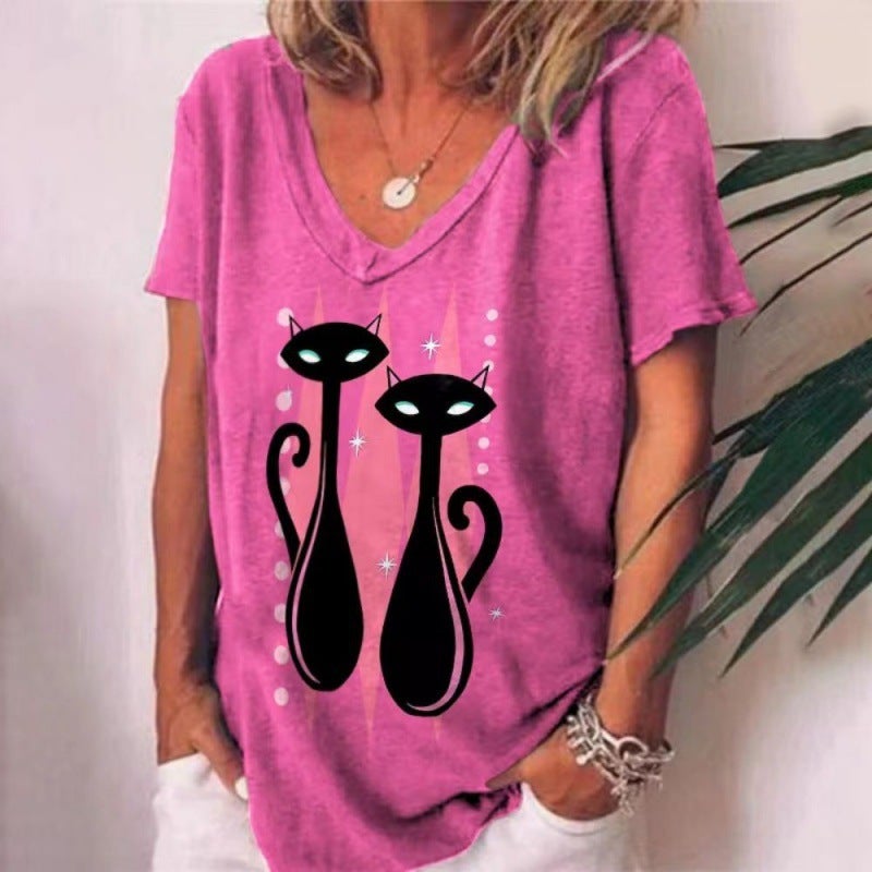 Women's positioning printed T-shirt top - Image 1