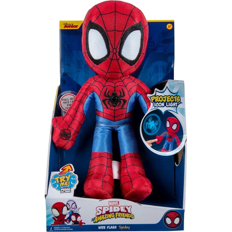 Jazwares - Spidey & His Amazing Friends Web Flash Spidey 9 Inch Plush Doll - SNF0142 - Image 4