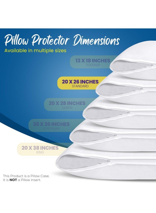 Utopia Bedding 4 Pack Waterproof Pillow Protectors with Zipper Standard Size (White), Bed Bug and Dust Mite Proof Pillow case Covers, Moisture Wicking Pillow Encasements 20 x 26 Inches - Image 2