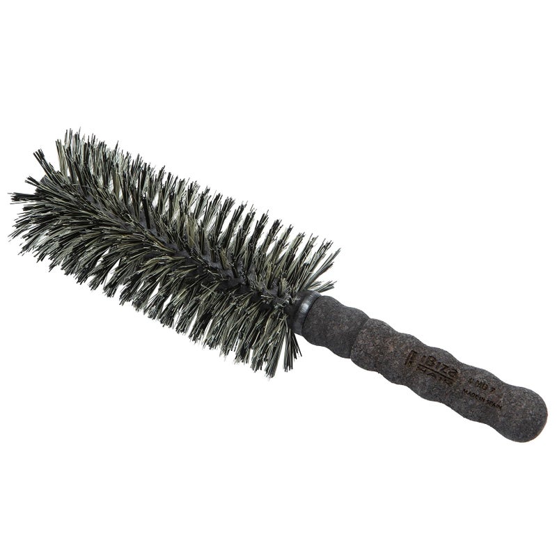 Ibiza Hair Round Boar Bristle Brush (MB7-70mm) | Reinforced Boar & Nylon Bristles with Cork Handle | For Big Sections, Tight Curls or Loose Waves | Adds Texture & Shine for Medium to Long Styles - Image 1