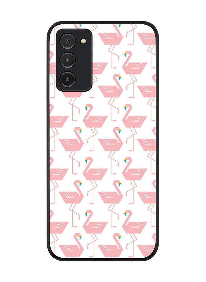 Stylizedd Rugged Black edge case for Samsung Galaxy A03s (LTE/4G) Slim fit Soft Case Flexible Rubber Edges Anti Drop TPU Gel Thin Cover - Feminine Flamingos  - Image 1
