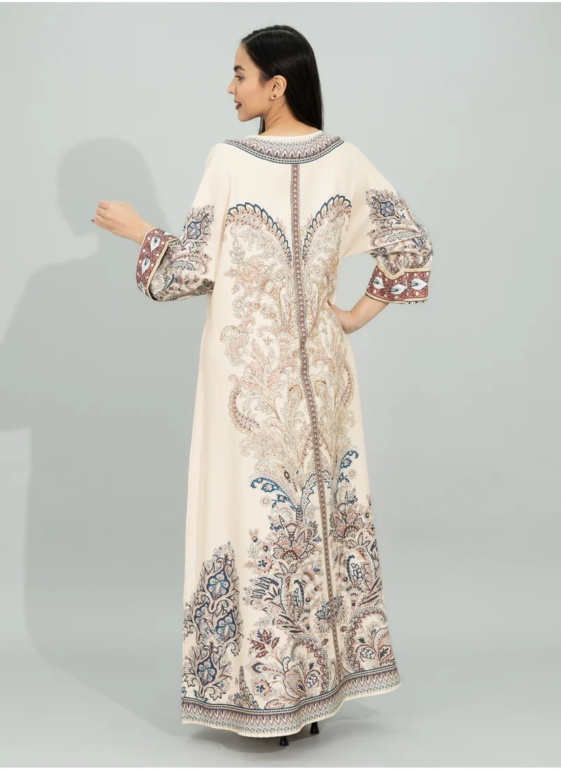 IKKXA Patterned Grace Jalabiya CJ1100 Beige