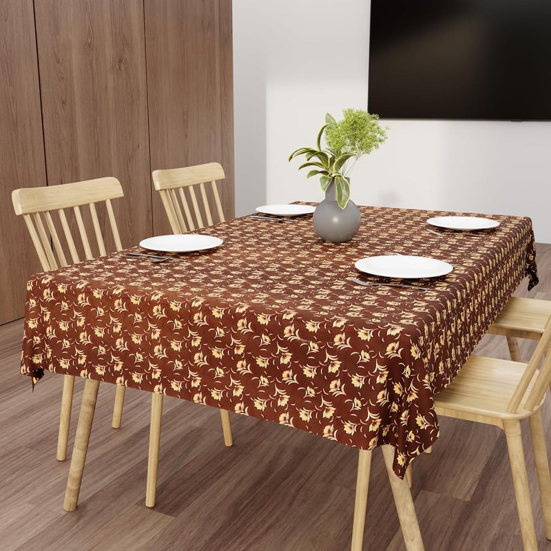 Wings Star Dining Table Cover for 6 Seater, 60 x 90 inch Size, Waterproof and Dustproof Table Sheet,Dining Table 6 Seater Waterproof Cover, Brown - Image 1
