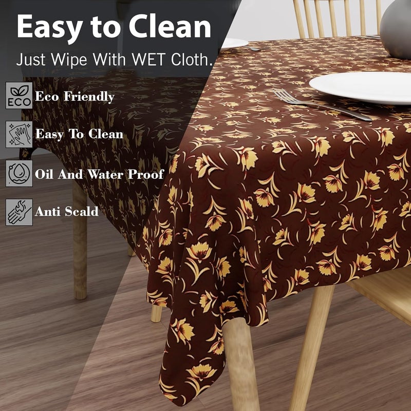 Wings Star Dining Table Cover for 6 Seater, 60 x 90 inch Size, Waterproof and Dustproof Table Sheet,Dining Table 6 Seater Waterproof Cover, Brown - Image 5