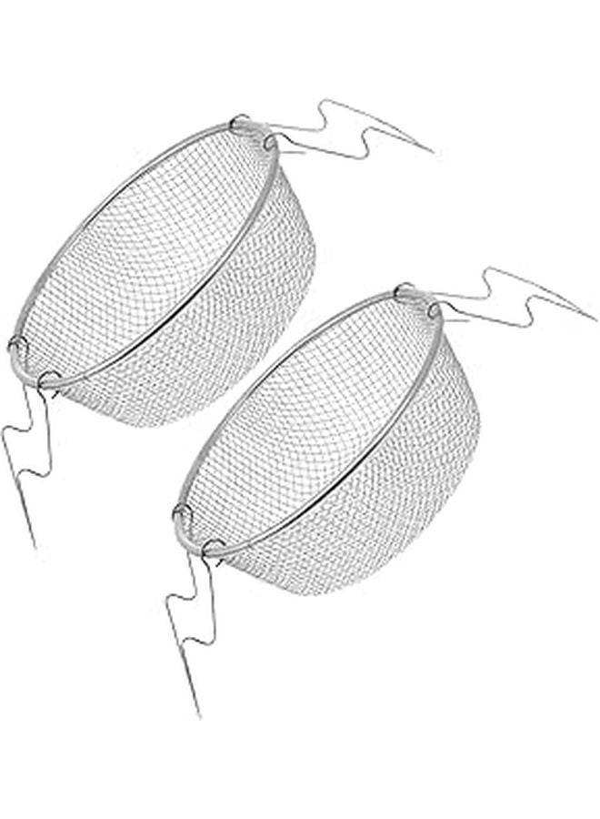 22cm Stainless Steel Round Fry Basket for French Fries Chicken Wings Snack Food Cooking - Image 1