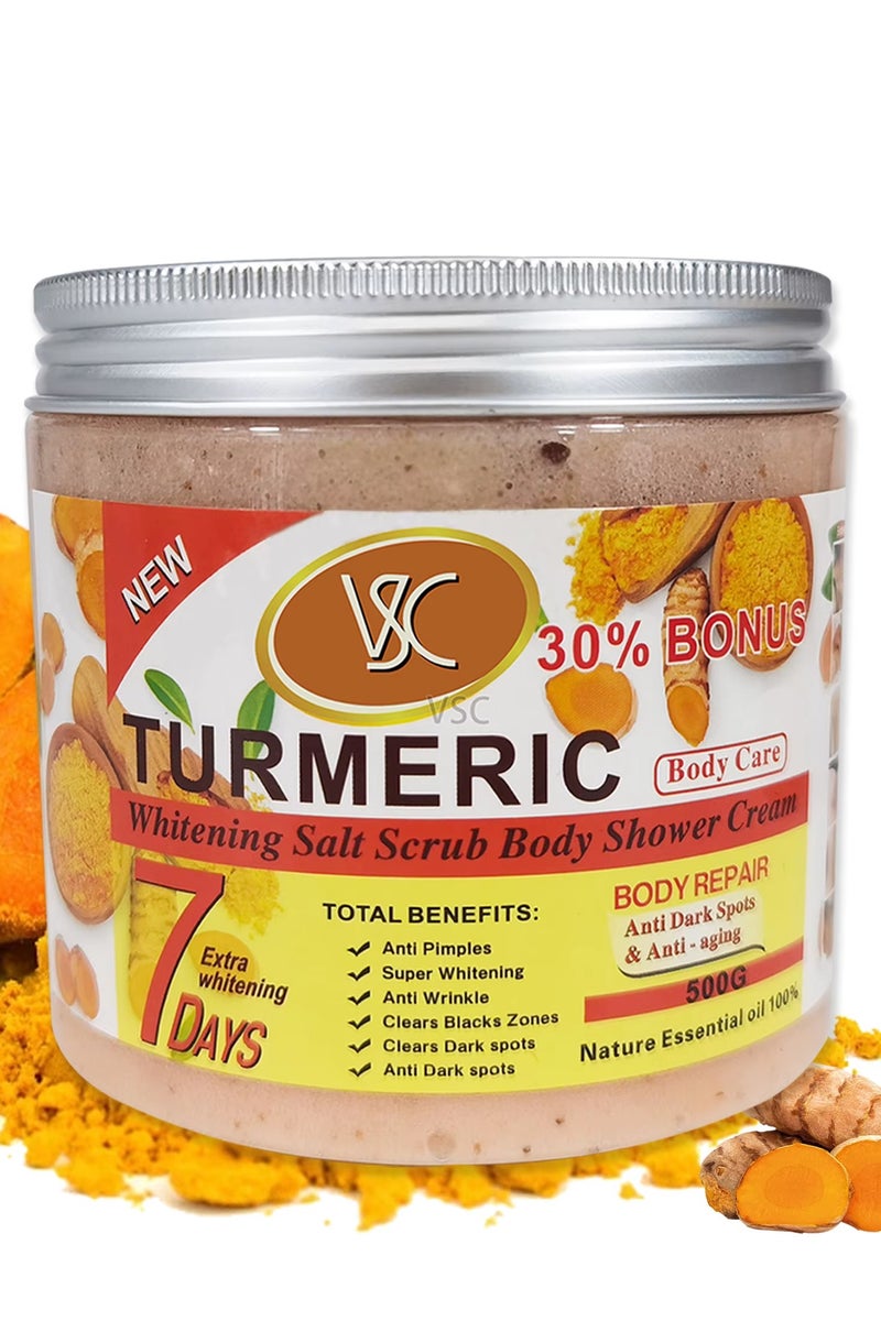 VSC Turmeric Whitening Salt Scrub Body Shower Cream 500 g