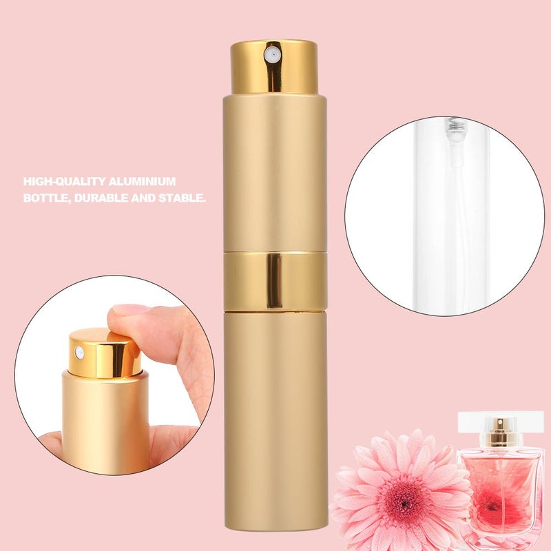 klarako Perfume Bottle, Portable Perfume Atomizer, Portable Perfume Bottle Refillable Cosmetic Containers 4 Colors, Convenient And Fashionable For Refillable Containers Design(Gold) - Image 3