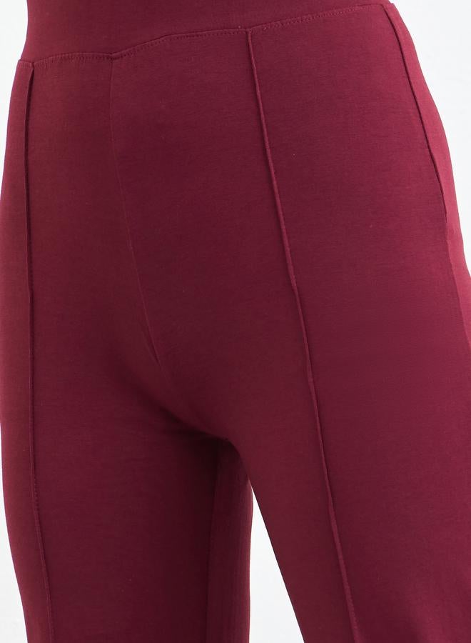 Styli Women Burgundy Flare Leggings - Image 4