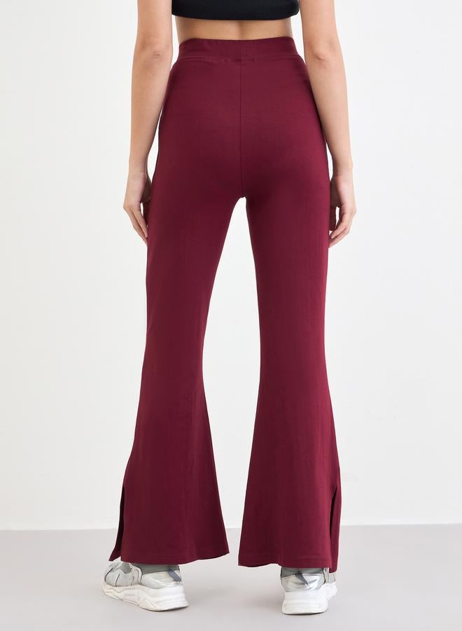 Styli Women Burgundy Flare Leggings - Image 5