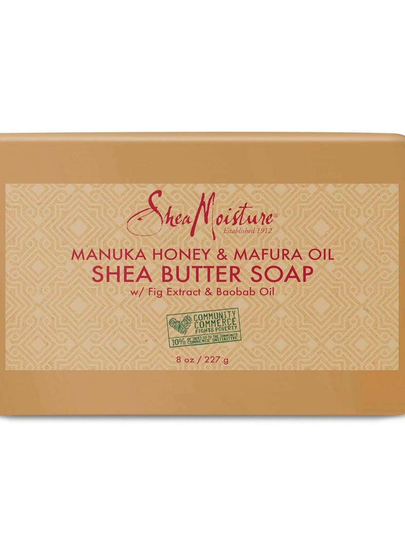SheaMoister - Shea Moisture Manuka Shea Butter Soap with Honey and Mafura Oil for Dry Skin, Unisex, 236.58 g - Image 1
