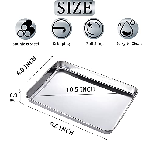 LabAider 2 Pack Stainless Steel Tray Non Toxic Heavy Duty Thickening Pan for Kitchen Baking, Lab Instrument, Dental, Medical Surgical Instrument, Pet Treatment, Jewelry Tools（Medium - Image 2
