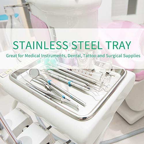 LabAider 2 Pack Stainless Steel Tray Non Toxic Heavy Duty Thickening Pan for Kitchen Baking, Lab Instrument, Dental, Medical Surgical Instrument, Pet Treatment, Jewelry Tools（Medium - Image 3