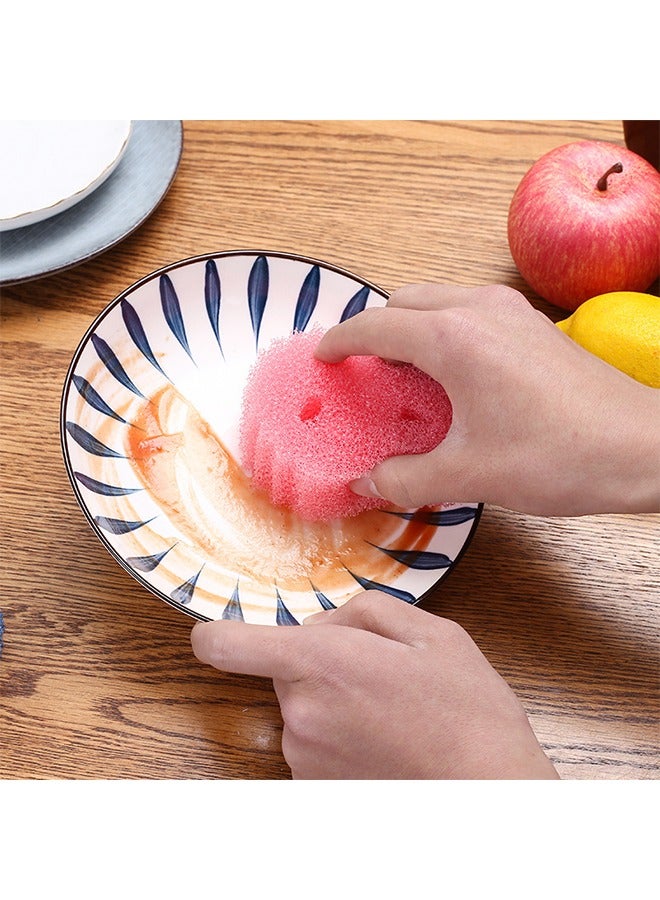 HS Non Scratch Scrub Sponges, The Dual Sided Sponge Scrubber, Scratch Free Sponge For Dishes And Home, Soft In Warm Water, Firm In Cold, Odor Resistant, 4 Counts - Image 4