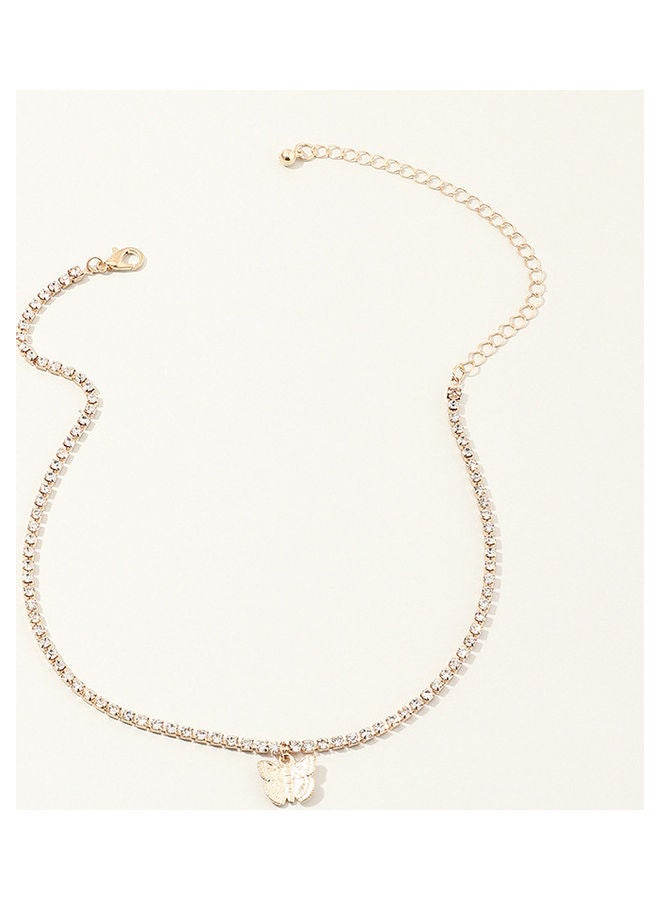 Butterfly Design Rhinestone Trendy Fashion Necklace